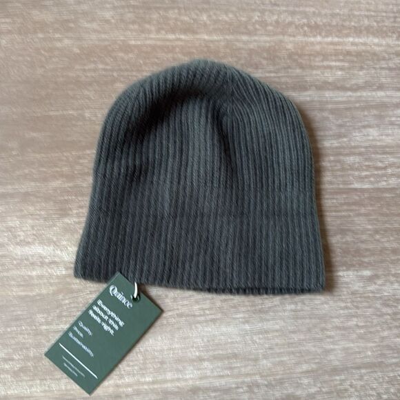 Quince Mongolian Cashmere Ribbed Beanie XS/S Green‎ NWT in packaging main image 5